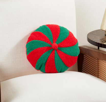 Fennco Styles Festive Candy Cane Design Decorative Filled Throw Pillow