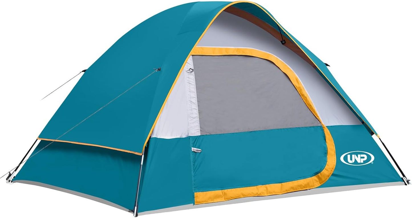 UNP 4-Person Cabin Tent and Dome Tent Portable Cabin Tent, Camping Tent 4-Person Easy Set Up, Waterproof with Top Rainfly for Outdoor Camping/Hiking