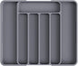 Kitsure Adjustable Cutlery Drawer Organizer Tray Grey 12.13x1.54x8.07-13.9"