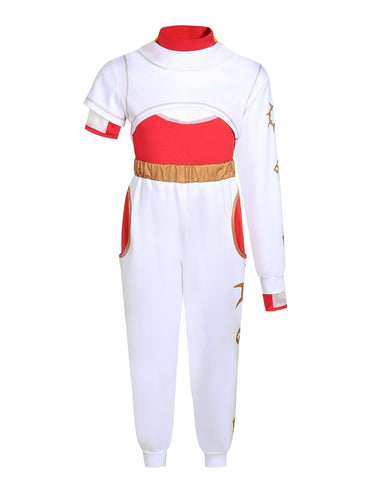 FENFATUO Kinder Zombie Mädchen Halloween Kostüm 3-teilig Mesh-Oberteil Hose Mantel Größe 7-8