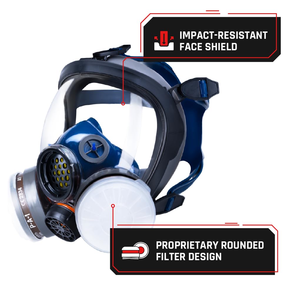 Parcil Distribution Gas Mask Survival Nuclear and Chemical Full Face Respirator - Organic Vapor & Particulate - CE Tested