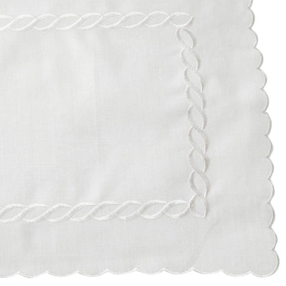Fennco Styles Abigail Collection Embroidered Braid Pattern Ocean Waves Table Linens(14" x 20" Place Mat)