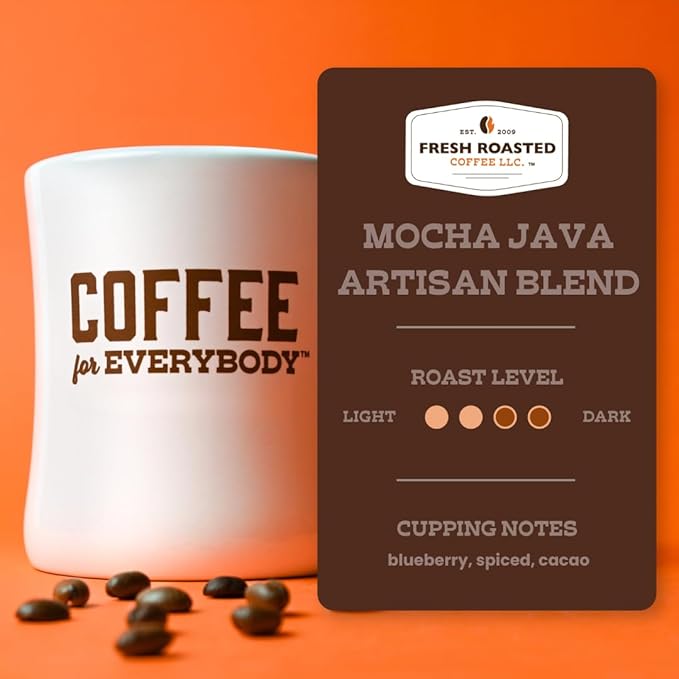 Fresh Roasted Coffee, Mocha Java, 2 lb (32 oz), Medium Roast, Kosher, Whole Bean