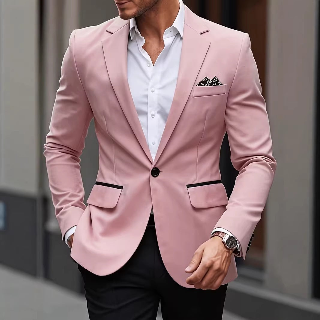 European-size Youth Business-Casual Color-Block Suit