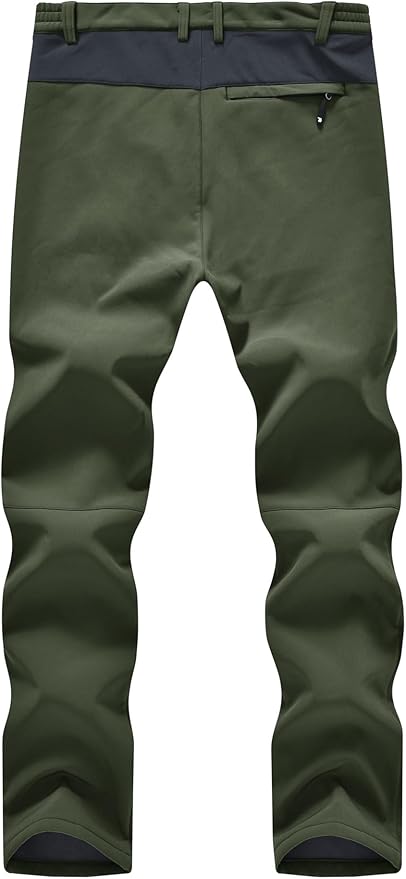 YSENTO Men's Fleece Lined Ski Snow Pants Winter Waterproof Softshell Insulated Hiking Cargo Pants