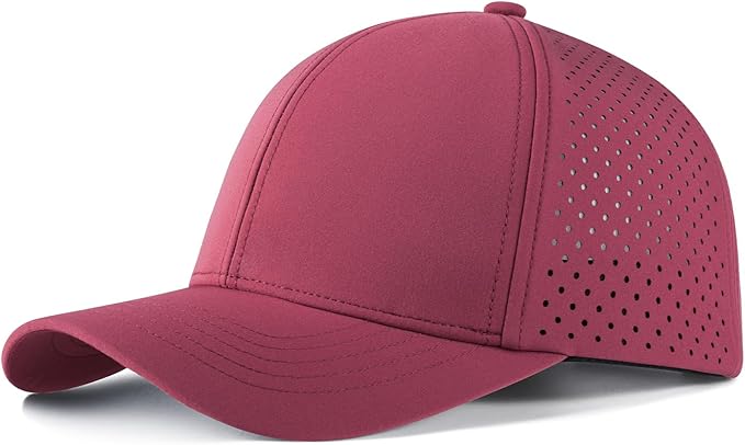 VOBOOM Men Quick Dry Baseball Cap Laser Cut Mesh Ball Curved Brim Snapback Hat