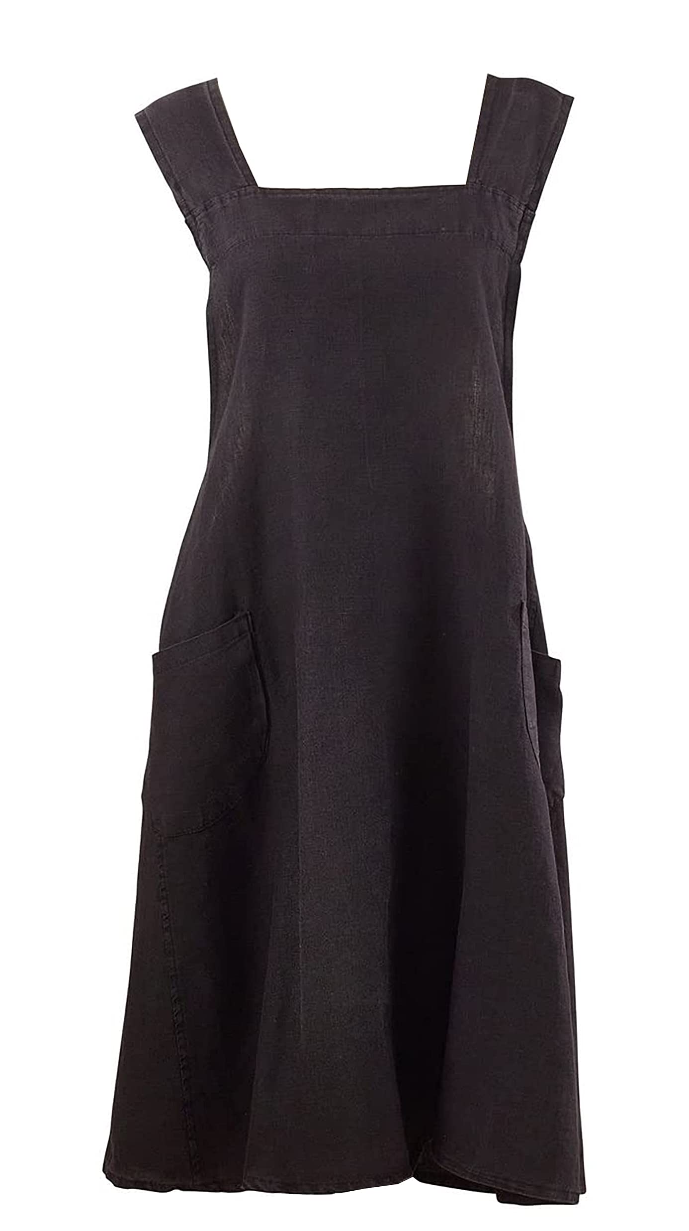 Fennco Styles Solid Criss Cross Back Apron Pure 100% Linen Cooking Kitchen Apron