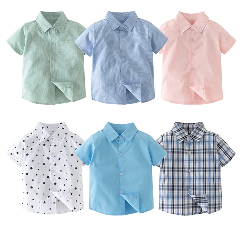 stylesilove Toddler Short-Sleeve Button-Down Shirt