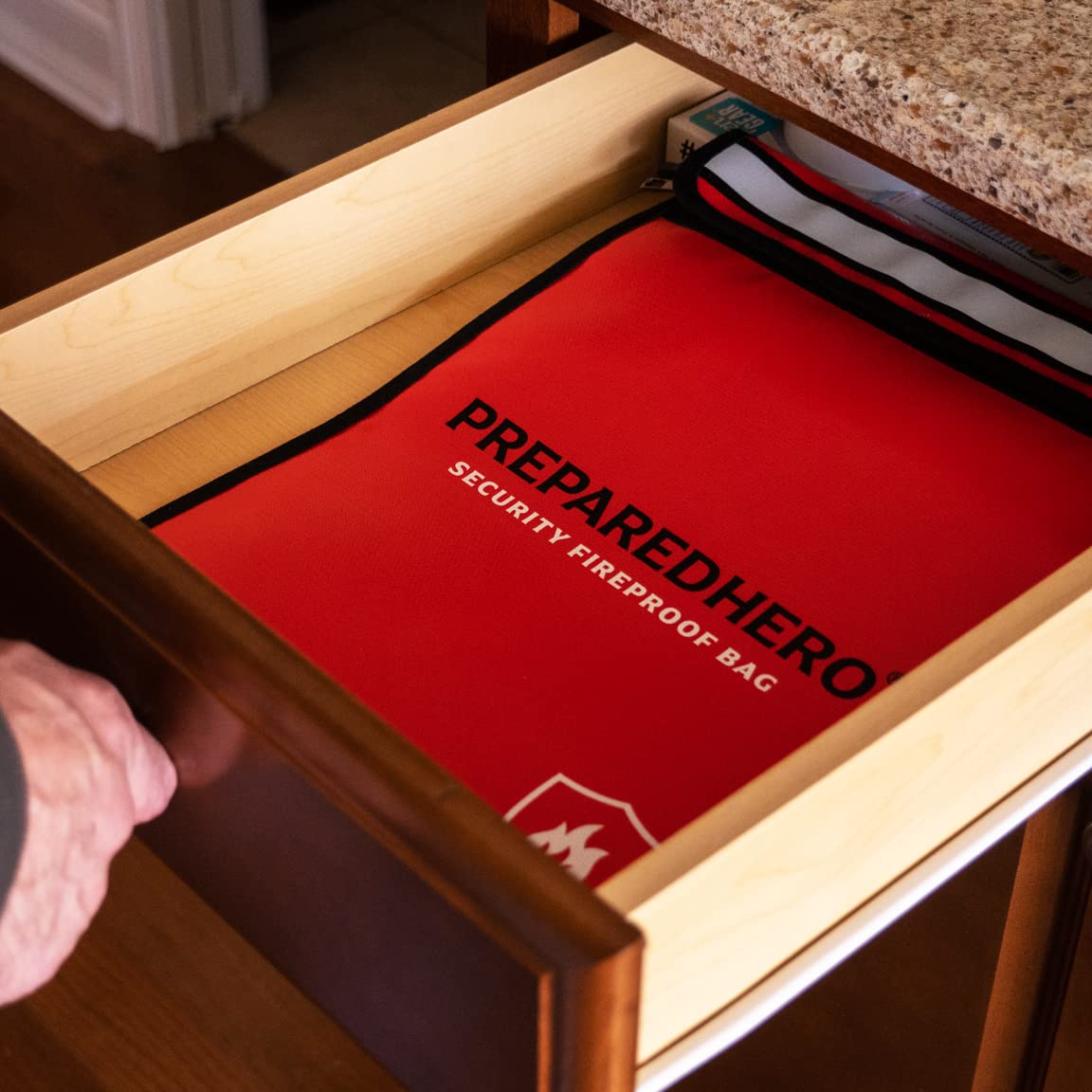 Prepared Hero Fireproof Bag - 4 Pack. Fire Resistant Large 11" by 15" Document Bag to Safely Store Valuables. 2000F Heat Resistance