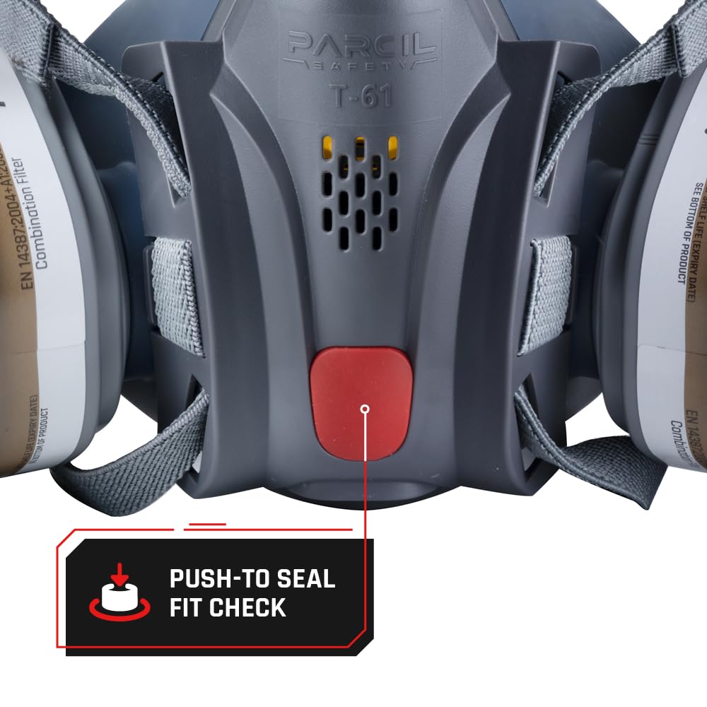 Parcil Distribution Full Face Respirator Mask with Filters – Durable Full Face Respirator Gas Mask, Bayonet Filter Compatible