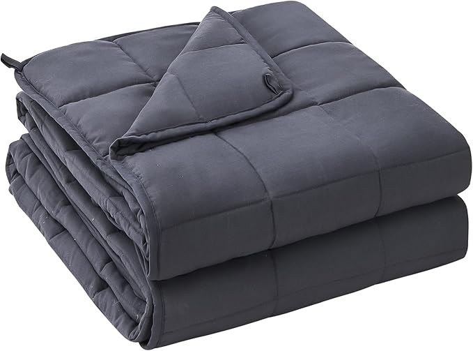 yescool Weighted Blanket for Adults (18 lbs, 60" x 80", Grey) Cooling Heavy Blanket for Sleeping Perfect for 170-190 lbs, Queen Size Breathable Blanket with Premium Glass Bead, Machine Washable