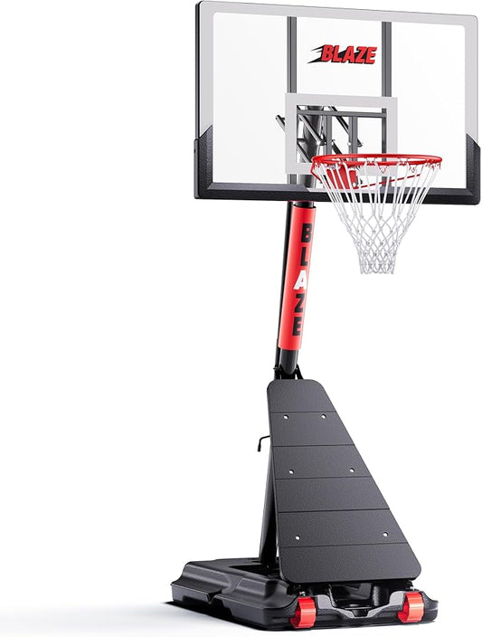 Portable Basketball Hoop Outdoor 5.3-10 FT Height Adjustable, Basketball Goals Systems for All Ages with 45 Inch Shatterproof Backboard in Backyard/Driveway/Indoor