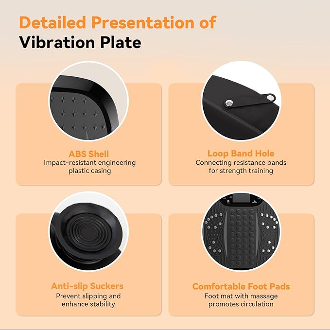 UCIN Vibration Plate Exercise Machine, Vibration Plate for Lymphatic Drainage, 330 Lbs Capacity Vibrating Plate for Weight Loss Home Fitness with Resistance Bands/Pilates Ball