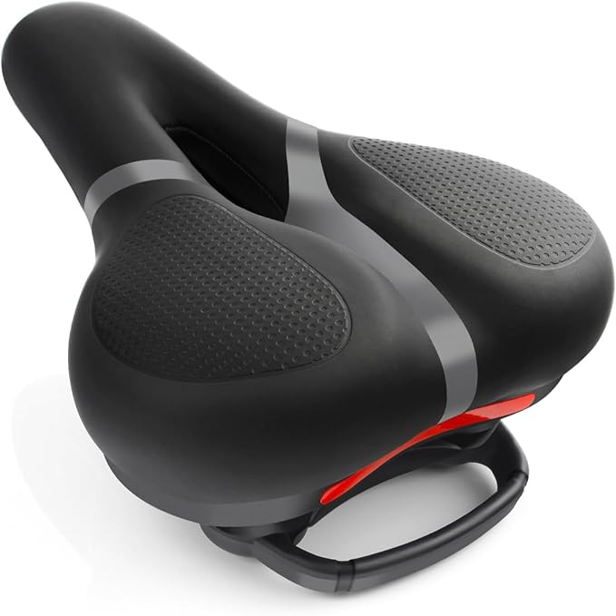 Bicycle Seat Replacement, Bike Seat for Men and Women, Comfort Wide Bike Saddle Memory Foam Padded Soft Bike Seat Cushion Compatible with Peloton, Mountain, City Bikes, Indoor Exercise Bikes