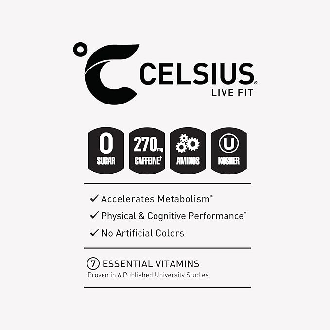 CELSIUS ESSENTIALS™ Sparkling Grape Slush, Sugar Free Performance Energy Drink, 16 Fl Oz (Pack of 12)