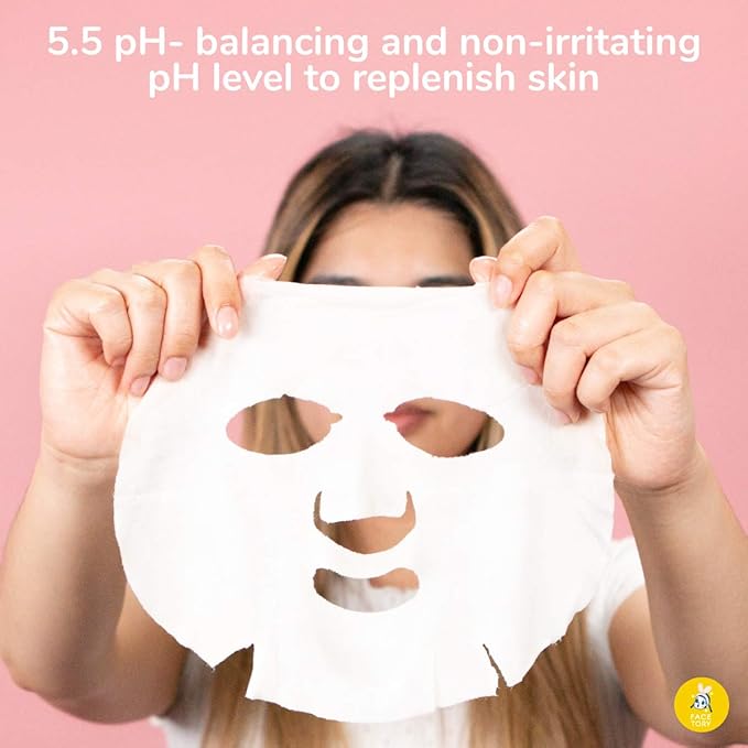 FACETORY K Beauty Face Mask Skin Care - OATS MY BANANAS CALMING Sheet Mask with Oat Extract | Milky Essence Soothes & Moisturizes (5 Pack)