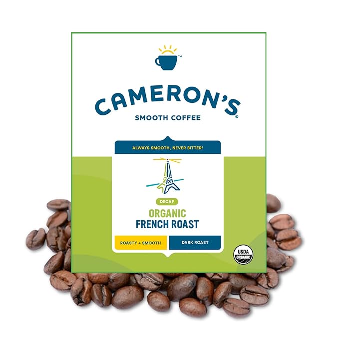 Cameron's Coffee Roasted Whole Bean Coffee, Organic Decaf French Roast, 4 Pound
