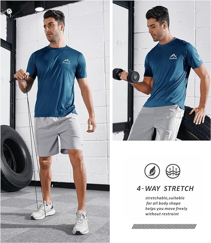 NORTHYARD Men's UPF 50+ Sun Protection Shirts Swim SPF UV Quick Dry Short Sleeve T-Shirts for Athletic Fishing Rash Guard
