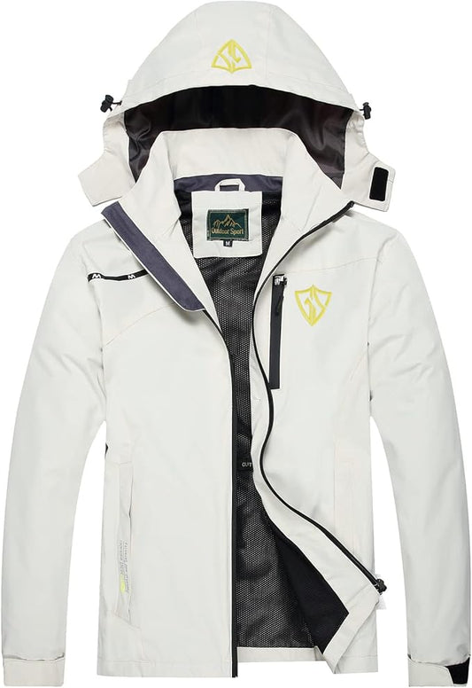 GIISAM Mens Windproof Jacket Waterproof Lightweight Mountain Sport Jacket for Men Hooded Windbreaker Raincoat