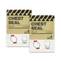 RHINO RESCUE Vented Chest Seal, 4 Vents, Sterile Emergency Trauma Dressing, Occlusive Adhesive Pad, IFAK Trauma Refill Medical First Aid Supplies for Wound Care, Gunshot Wound, Sucking Chest(2 Count)