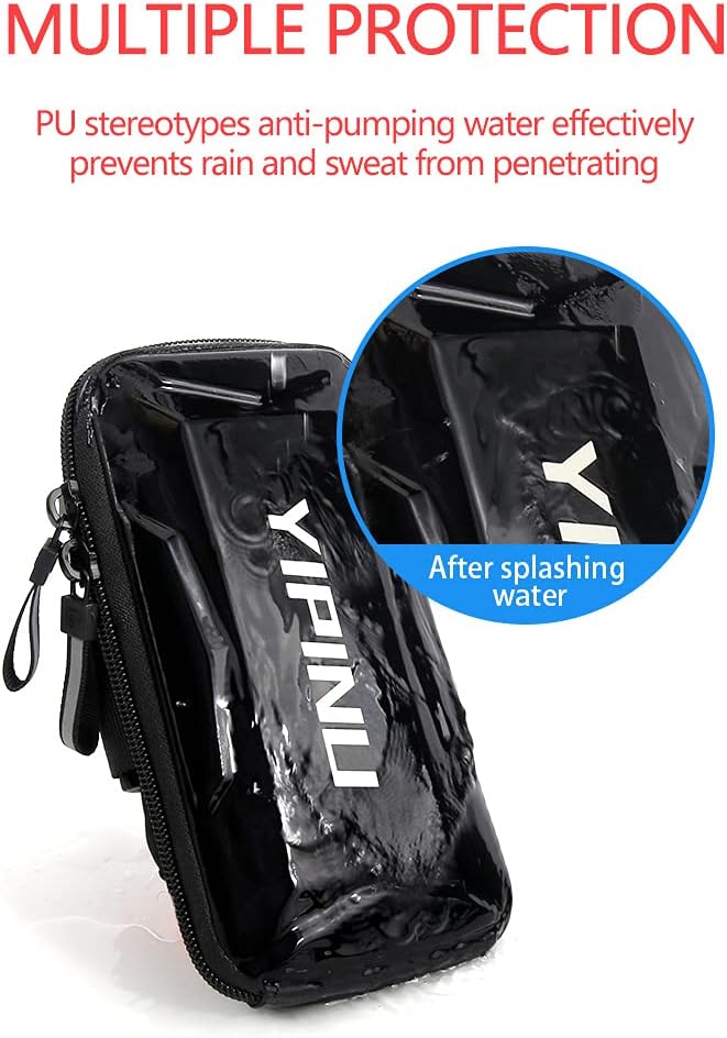 Dxyufazhe Outdoor Sports Multifunctional Armband Waterproof Running Sports Fitness Mobile Arm Bag, Compatible with iPhone 15 Pro Max 15 XS XR 8, Galaxy S25 S20 S10 Plus for Men & Women (Black)