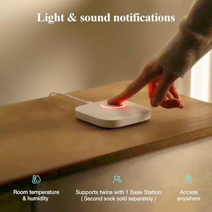 Sense-U Smart Sock Shoe Baby Monitor (Long Range) – Track Baby’s Heart Rate, Movement, and Sleep with Real-Time Alerts from Anywhere