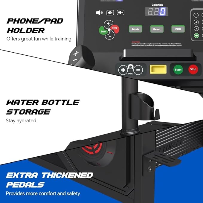 SPART Stair Stepper Machine, Commercial Stair Climber with LED Screen, Stair Exercise Machine with 15 Speed Levels, Speaker, Fan Cooling, Wireless Charge and Safety Key for More Fun in Home Gym