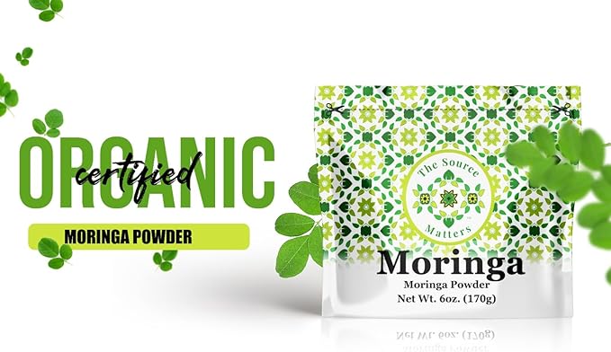 Organic Moringa Leaf Powder | Fresh-Dried Superfood From Indonesia | USDA Certified Organic | Ideal For Blending Into Smoothies, Teas, or Juice - 170g Bulk Pouch (42 Servings)