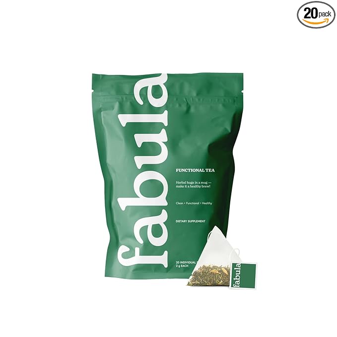 Fabula Herbal Wellness Tea - A Bright & Fruity Passionfruit Blend with Rosehips, Elderberry & Hibiscus for Immune & Mood Boost, 20 Count