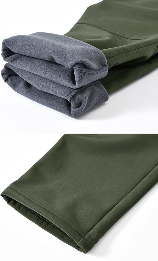 YSENTO Men's Fleece Lined Ski Snow Pants Winter Waterproof Softshell Insulated Hiking Cargo Pants