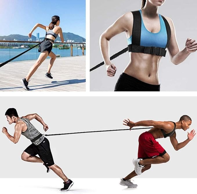 YNXing Dynamic Resistance Trainer for Resistance Training to Improve Strength, Power, and Agility 5m/2m Elastic Cord Set