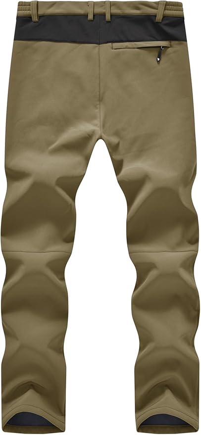 YSENTO Men's Fleece Lined Ski Snow Pants Winter Waterproof Softshell Insulated Hiking Cargo Pants