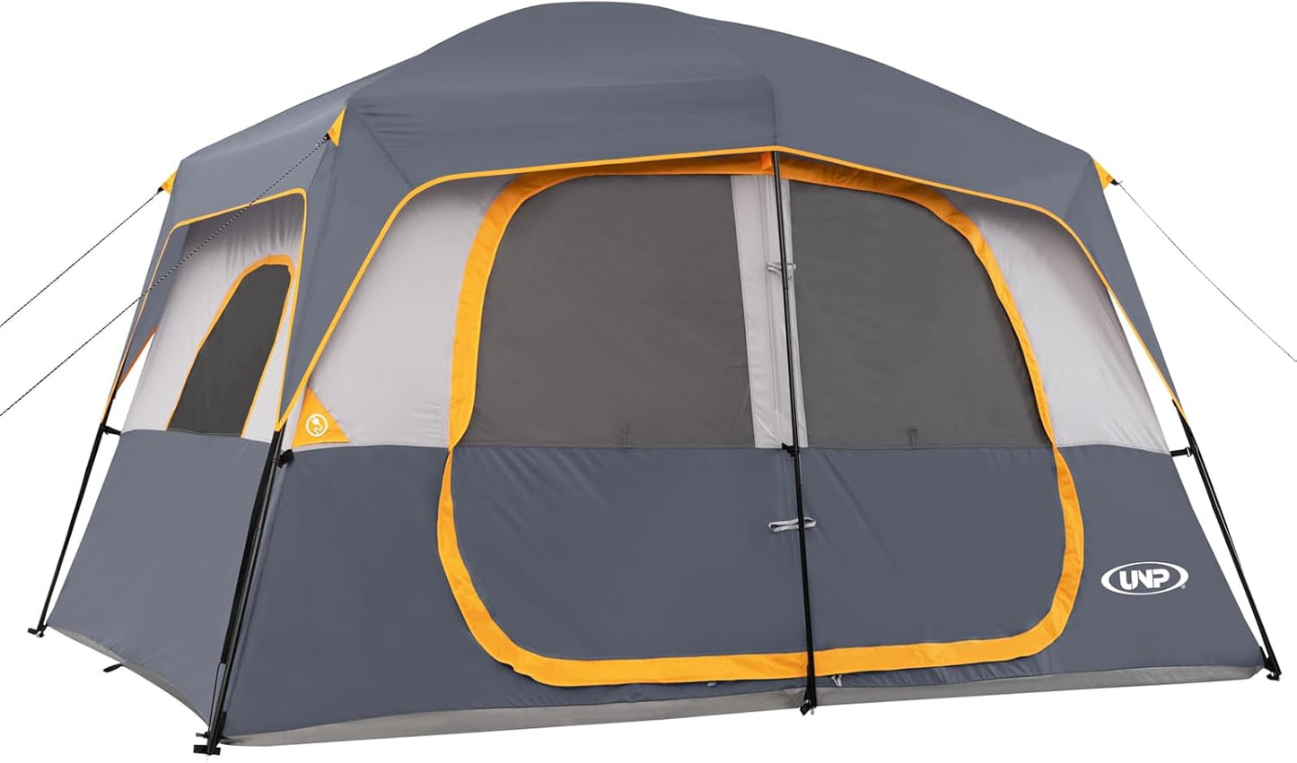 UNP Portable Cabin Tent for 4 Person and 8 Person Camping Tent Easy Set Up, Waterproof with Top Rainfly for Outdoor Camping/Hiking