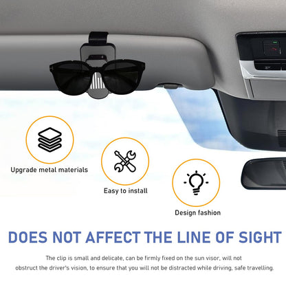 povtii Car Sun Visor Sunglasses Holder US Flag Gray Multi-Function Clip