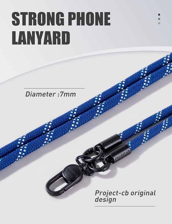project-cb Phone Wrist Strap×1,Phone Tether Tab×2,Phone Wristlet,Phone Lanyard Wrist Strap,Key Holder,Keychain,Key Ring×2(Blue)