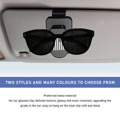 povtii Car Sun Visor Sunglasses Holder US Flag Gray Multi-Function Clip