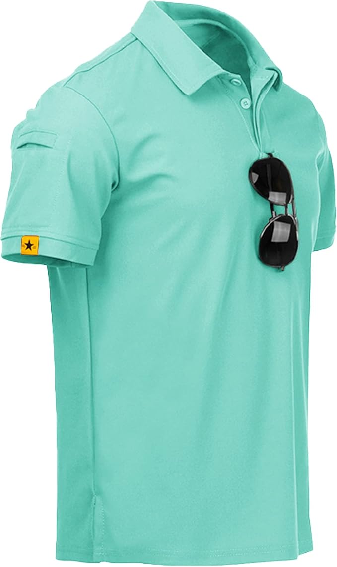 V VALANCH Mens Polo Shirts Short Sleeve Moisture Wicking Golf Polo Athletic Collared Shirt Tennis T-Shirt Tops