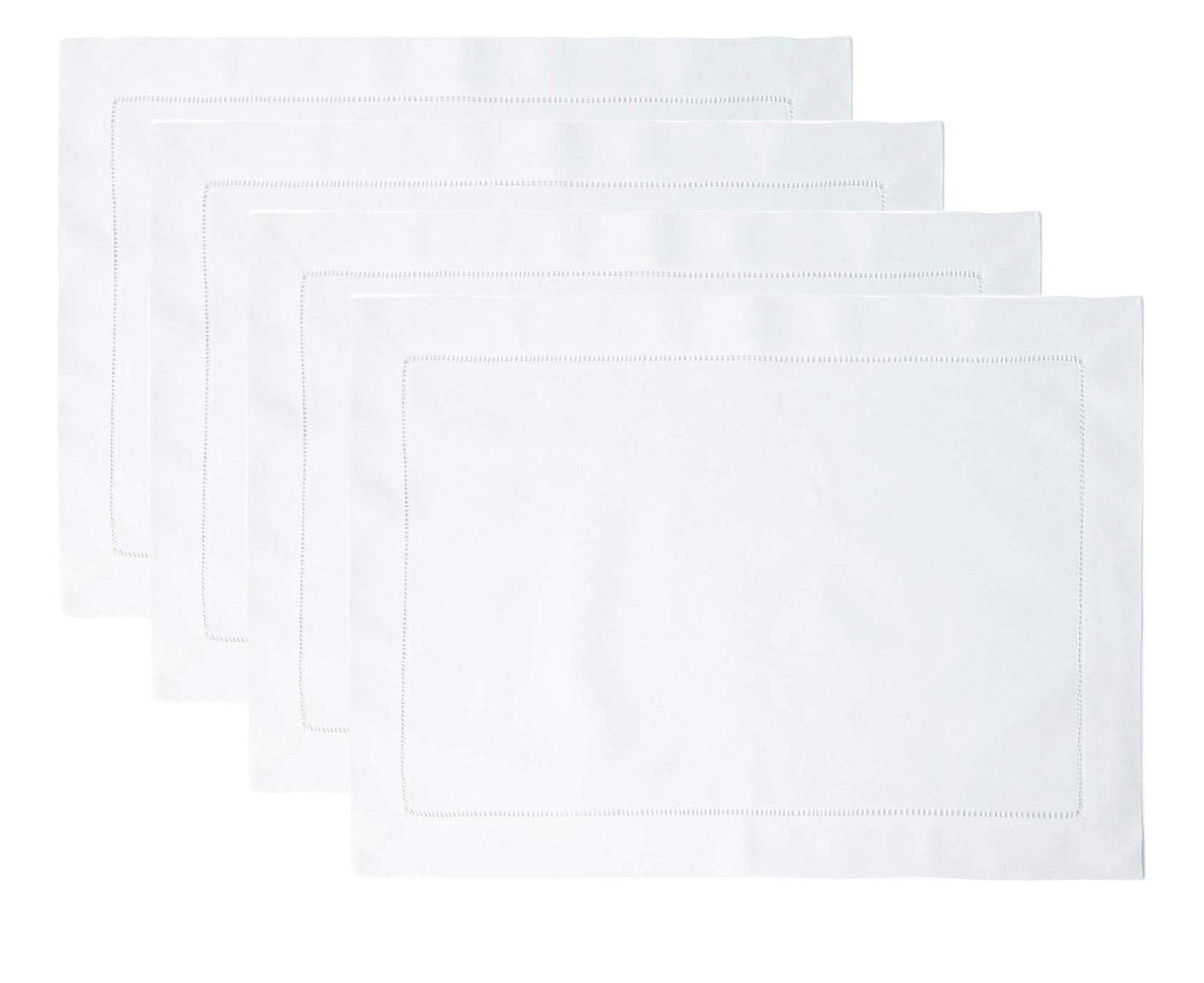 Fennco Styles Basic Collection Classic Handmade Hemstitch Trim Border 100% Pure Linen Tablecloth