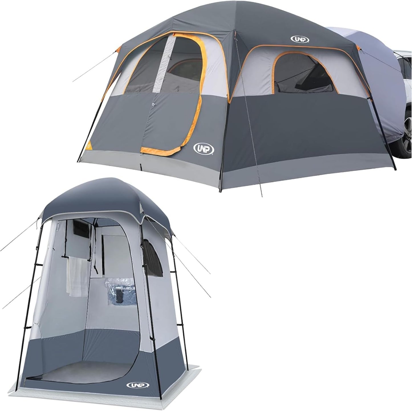 UNP Camping Shower Tent and SUV 6 Person Camping Tent for Outdoor Pricacy Shelter Hiking Fishing