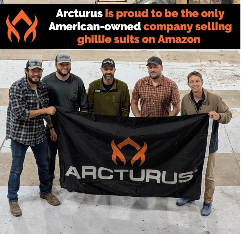 Arcturus Ultra-Lite Ghillie Suit | Includes Bonus 3-Color Face Paint | Camouflage Hunting & Sniper Suit for Men