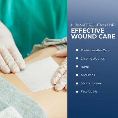 MedPride Sterile Non-Adherent Pads 3"x 4"| Non-Adhesive Wound Dressing | Highly Absorbent & Non-Stick, 100/box, Case of 12 (1200 Count)