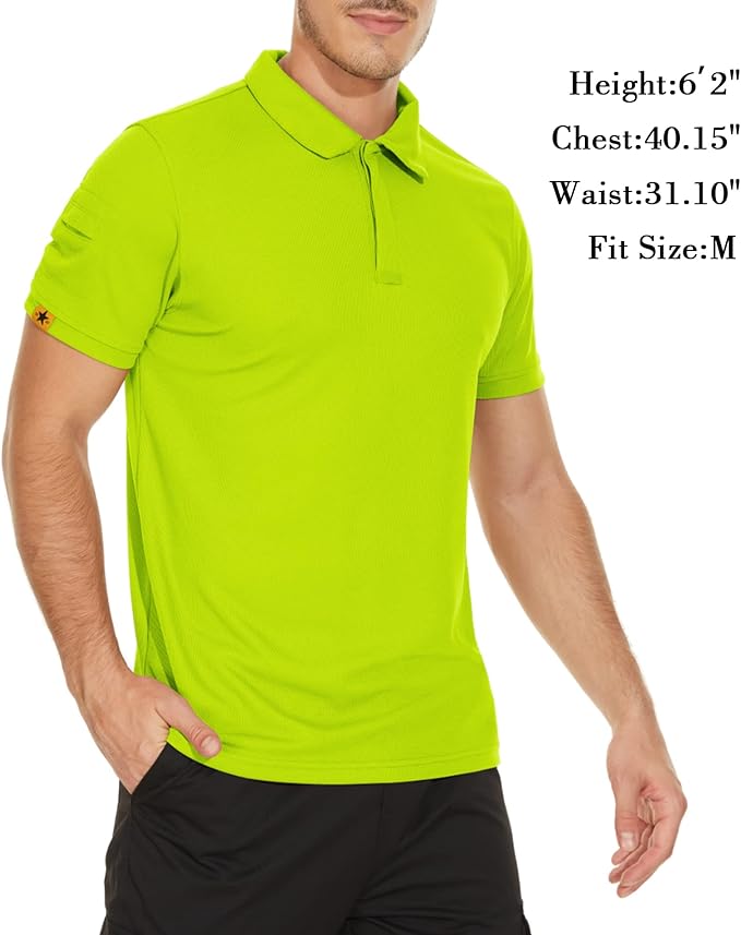 V VALANCH Mens Polo Shirts Short Sleeve Moisture Wicking Golf Polo Athletic Collared Shirt Tennis T-Shirt Tops