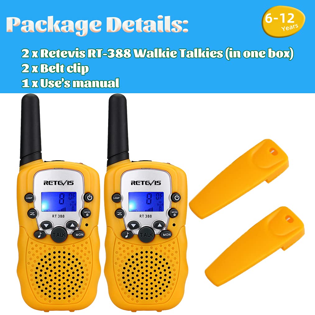 Retevis RT388 Walkie Talkies for Kids, Birthday Gifts for 6 7 8 9 10 11 12 Year Old Girls, 22 CH LCD Flashlight, Pink Walkie Talkies Christmas Gifts Toys for Girls(Pink, 2 Pack)