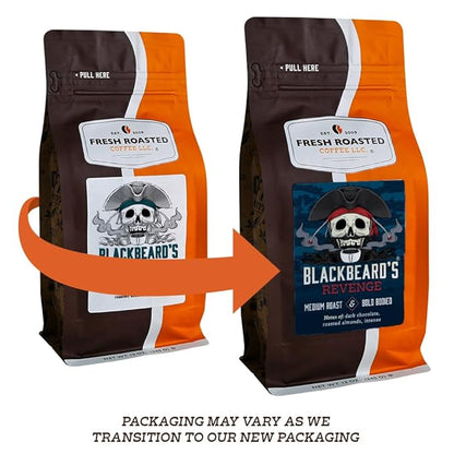 Fresh Roasted Coffee, Blackbeard's Revenge, 2 lb (32 oz), Medium Roast, Kosher, Whole Bean
