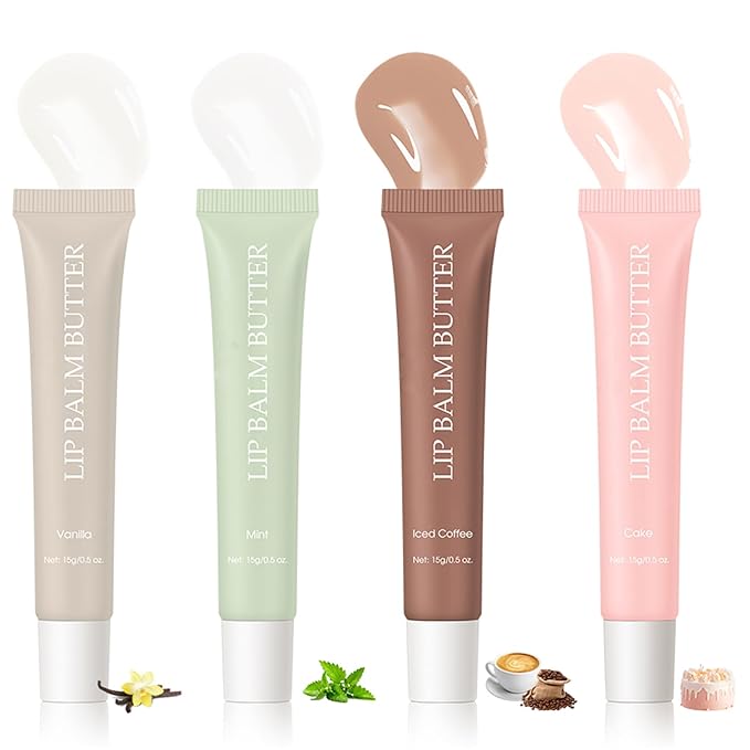 Summer Lip Glossy Butter Lip Balm, Lip Gloss Set, Soothing Lip Skincare, Instant Moisture, Lightweight, Nourish, Hydrate, Moisturizing Tint, Non-Sticky, Long-lasting,