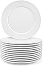 Foraineam 12 Pieces 8 Inch Round Porcelain Salad Plates Dessert Plate Set White Dinnerware Dish Serving Plates