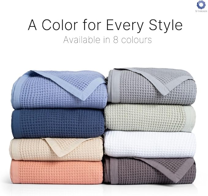 GOTS Certified Organic Cotton Waffle Weave Blanket, Queen Bed Size, 90"X90"Cozy Throw Blanket for Couch, Modern Home Decor, Throw Blankets,Waffle Blanket, Soft Bed Blankets -Charcoal Grey