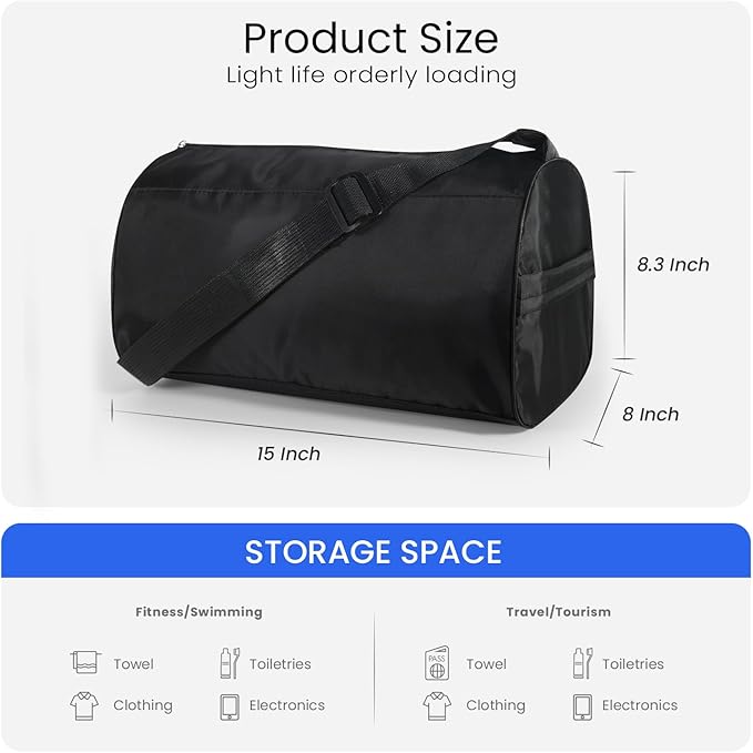 C&F BOGMOST Small Gym Bag for Women & Men,Small Lightweight Duffel Bag Carry On Bags Mini Duffel Travel Bag Waterproof Sports Bags for Workout/Sport/Travel,Sky Blue