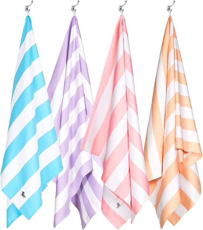 Dock & Bay Beach Towel - Quick Dry, Sand Free - Compact, Lightweight - 100% Recycled - Includes Bag - Cabana Light - Malibu Pink - Large (160x90cm, 63x35)