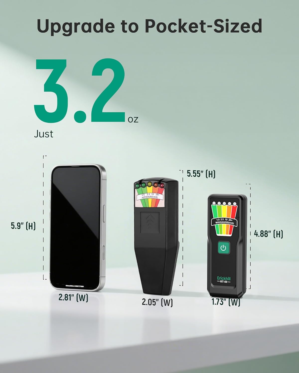 ERICKHIL Handheld EMF Meter, 5-Level LED Alerts,Ghost Hunting Equipmen for Paranormal Investigations, 30Hz–20kHz Wide Range Ghost Detector,Pocket-Size EMF Reader